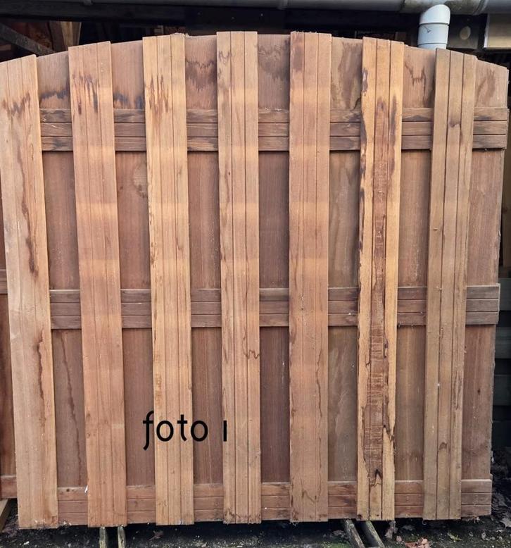 Hardhouten schermen en deuren en trellis + terrasscherm, Tuin en Terras, Schuttingen, Zo goed als nieuw, Hout, 1 tot 2 meter, Minder dan 3 meter