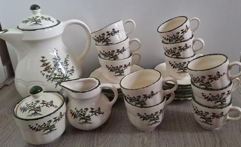 Pagnossin earthenware, 14-delig koffieservies, Verzamelen, Porselein, Kristal en Bestek, Gebruikt, Kop en/of schotel, Porselein