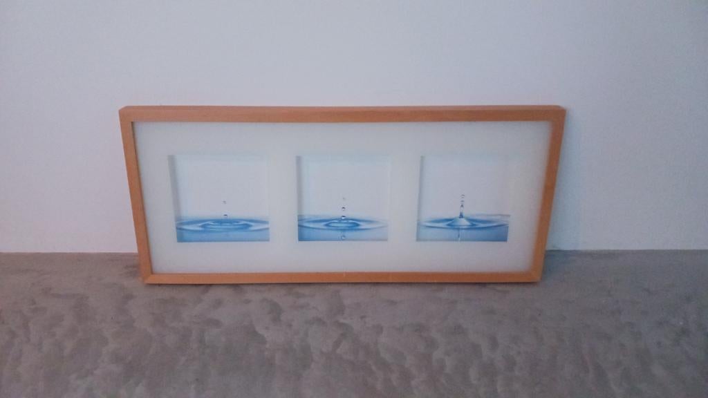 Ingelijste foto van waterdruppels, Antiek en Kunst, Ophalen