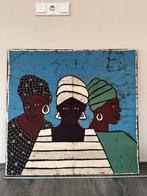 Groot vintage West Afrikaans batik doek, Ophalen