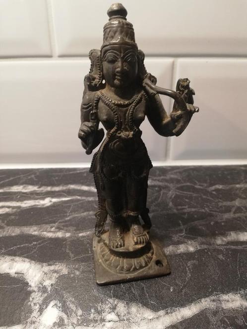 Antiek Bronzen Hindoe Beeld - Krishna, Antiek en Kunst, Kunst | Beelden en Houtsnijwerken, Ophalen of Verzenden