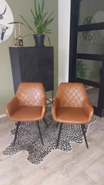 Complete eethoek met cognac stoelen kick loods 5, Huis en Inrichting, Tafels | Eettafels, Gebruikt, Vijf personen of meer, Rechthoekig