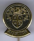Austin goud op zwart plastic speldje ( A_060 ), Verzamelen, Verzenden, Zo goed als nieuw, Transport, Speldje of Pin