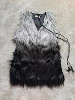 Zwart grijze bont bodywarner gilet maat S, Ophalen of Verzenden, Zo goed als nieuw, Maat 36 (S), Zwart