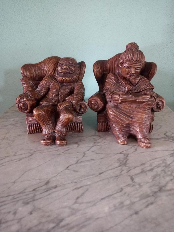 Set van twee beelden Abraham en Sarah genummerd, Verzamelen, Beelden en Beeldjes, Zo goed als nieuw, Mens, Ophalen of Verzenden