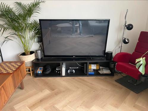 Tv meubel Ikea Besta hout zwart 180 cm, Huis en Inrichting, Kasten | Televisiemeubels, Zo goed als nieuw, Minder dan 100 cm, 150 tot 200 cm