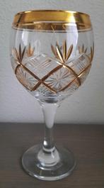 kristal wijnglas met goud, Antiek en Kunst, Antiek | Glas en Kristal, Ophalen of Verzenden