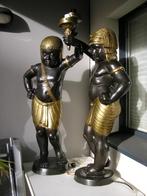 SET VAN 2 ZEER ZWARE BRONZEN XXL BEELDEN    BLACKAMOOR, Antiek en Kunst, Ophalen