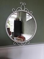 Ronde brocante antieke spiegel wit, Gebruikt, Ophalen