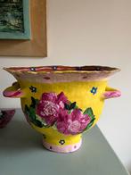 Kunst pot vaas terracotta geschilderd rozen Frida Khalo, Ophalen of Verzenden