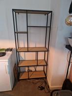 Industriële kast met mango houten planken, Huis en Inrichting, Met plank(en), Gebruikt, Metaal, 50 tot 75 cm