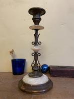 Frivole antieke Kandelaar Kaarsenstandaard albast Antiek, Ophalen of Verzenden