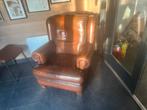 Schapenleren fauteuil, Ophalen, Gebruikt, Leer, 75 tot 100 cm