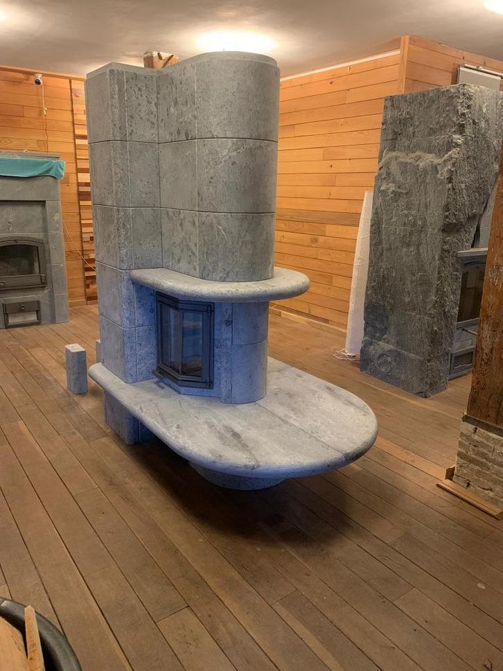 Tulikivi gemini speksteenkachel doorkijkhaard speksteen, Huis en Inrichting, Kachels, Gebruikt, Vrijstaand, Houtkachel, Hout, Ophalen