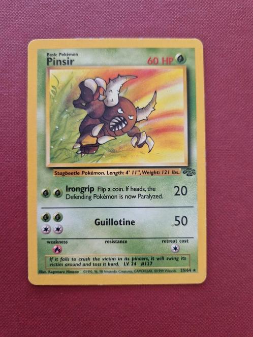 Pokemon Pinsir Jungle non holo engels kaart, Hobby en Vrije tijd, Verzamelkaartspellen | Pokémon, Zo goed als nieuw, Losse kaart