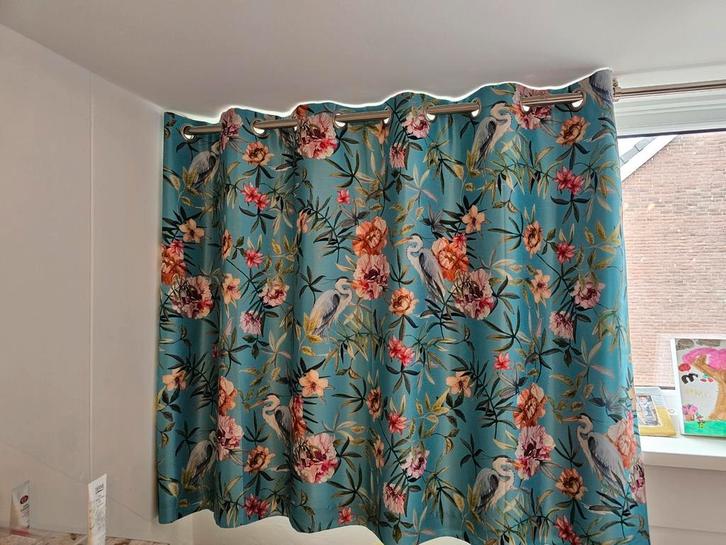 Tuiss Bella reiger turquoise gordijnen verduisterend, Huis en Inrichting, Stoffering | Gordijnen en Lamellen, Nieuw, 100 tot 150 cm