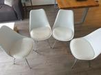 Moderne strakke eetkamerstoelen (set van 4), Huis en Inrichting, Stoelen, Vier, Modern, Metaal, Wit