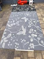 Prachtige glasplaat als tafel met in het glas motieven., Tuin en Terras, Ligbedden, Ophalen, Gebruikt, Rotan