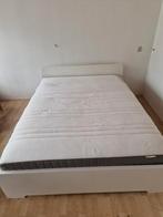 Tweepersoonsbed 160x200 met lattenbodem, Ophalen, Gebruikt, Wit, Tweepersoons