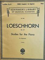 Loeschorn Op. 65. Studies for the Piano. Schirmler., Muziek en Instrumenten, Bladmuziek, Gebruikt, Klassiek, Les of Cursus, Ophalen of Verzenden