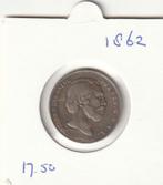 Nederland 1862  halve gulden  Willem 3, ½ gulden, Koning Willem III, Zilver, Ophalen of Verzenden