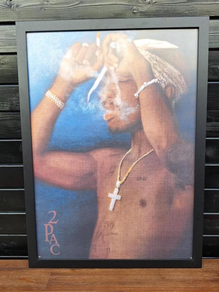 2pac artwork - tekening in lijst, portret 2pac, tupac, Verzamelen, Muziek, Artiesten en Beroemdheden, Poster, Artwork of Schilderij