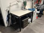 Werkbank met stalen onderstel (zware uitvoering), Doe-het-zelf en Verbouw, Werkbanken, Ophalen, Zo goed als nieuw, 120 tot 170 cm