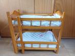 Vintage poppen stapelbed van hout incl. beddengoed, Ophalen, Zo goed als nieuw, Poppenhuis
