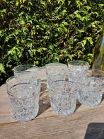 Set van 6 Vintage Kristallen Glazen, Glas of Glazen, Gebruikt, Ophalen of Verzenden, Glas