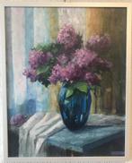 schilderij Hortensia's paars, Antiek en Kunst, Kunst | Schilderijen | Klassiek, Ophalen of Verzenden