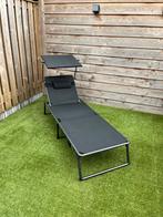 Aluminium ligstoel met zonnedak Houston, Tuin en Terras, Ligbedden, Ophalen, Zo goed als nieuw, Aluminium, Inklapbaar