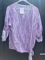 Nieuwe prachtige wit met lila nazomer dames blouse .mt 40/42, Maat 38/40 (M), Nee collection, Wit, Nieuw