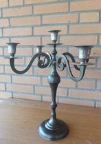 Metalen kandelaar voor vijf kaarsen, 40,5 cm hoog, Gebruikt, 25 tot 50 cm, Ophalen of Verzenden, Metaal