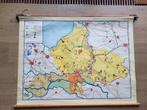 Vintage school-/landkaart Gelderland, Ophalen of Verzenden, Aardrijkskunde