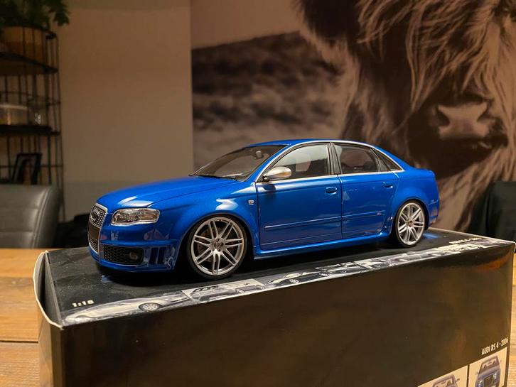 Zeldzaam ! 1:18 Audi RS4 Blauw 2006 Minichamps !, Hobby en Vrije tijd, Modelauto's | 1:18, Zo goed als nieuw, Auto, MiniChamps