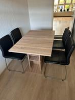 Uitschuifbare eettafel, Ophalen, Zo goed als nieuw, 4 tot 6 stoelen
