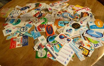 Enorme partij  LUCHTVAART   vliegtuig   stickers beschikbaar voor biedingen