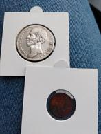 Schaarse Gulden uit 1845 en Halve Cent uit 1843, Postzegels en Munten, Ophalen of Verzenden, Koning Willem II, Setje