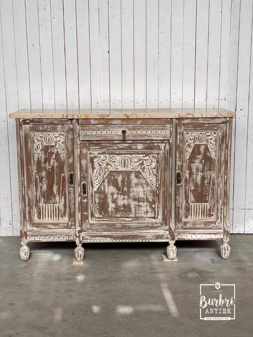 Mooie antieken hout met marmeren kast, Huis en Inrichting, Kasten | Dressoirs, Zo goed als nieuw, 25 tot 50 cm, Ophalen