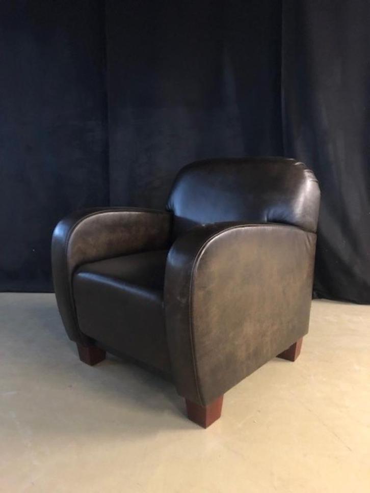 Art Deco Engelse fauteuil, Huis en Inrichting, Fauteuils, Gebruikt, Leer, 75 tot 100 cm, 75 tot 100 cm, Ophalen