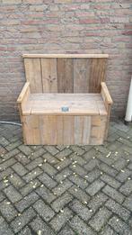 Steigerhouten Klepbankje - Opbergbank, Ophalen, Zo goed als nieuw, Hout