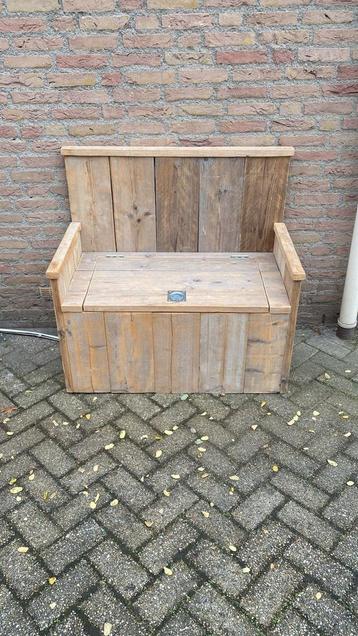 Steigerhouten Klepbankje - Opbergbank beschikbaar voor biedingen