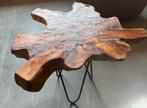 Unieke boomstamtafel €39,-, Huis en Inrichting, Minder dan 55 cm, Ophalen of Verzenden, Zo goed als nieuw, Rechthoekig
