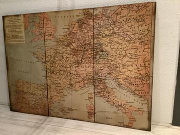 Historische Landkarte West-Europa 1713-1720 triptiek120x80cm beschikbaar voor biedingen