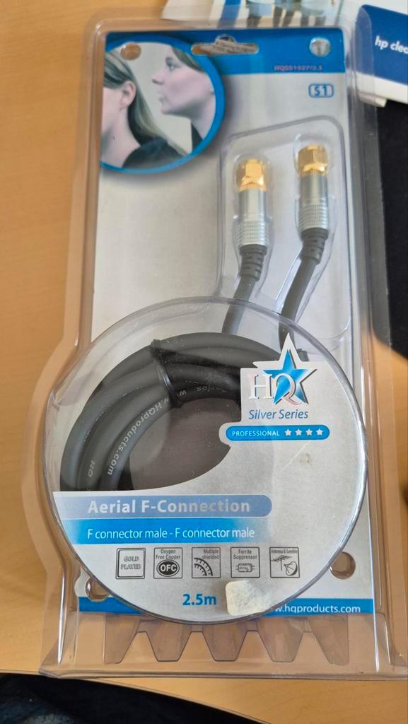 HQ Silver Series Antenne Kabel - F-connector 2.5 m, Audio, Tv en Foto, Audiokabels en Televisiekabels, Nieuw, Coaxiale kabel, Ophalen of Verzenden