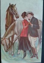 Antieke getekende kaart uit 1922 / Romance, Ophalen of Verzenden, 1920 tot 1940, Gelopen, Overige thema's