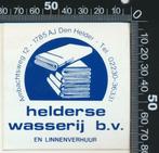 Sticker: Helderse Wasserij - Den Helder, Verzamelen, Stickers, Ophalen of Verzenden