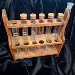 Reageerbuisjes rekje hout antiek, Ophalen