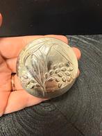 Zilveren doosje met koren afbeelding - 800 zilver, Antiek en Kunst, Verzenden, Zilver