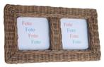 Rieten fotolijst voor 2 foto’s, Huis en Inrichting, Woonaccessoires | Lijsten, Minder dan 50 cm, Nieuw, Ophalen of Verzenden, Minder dan 50 cm